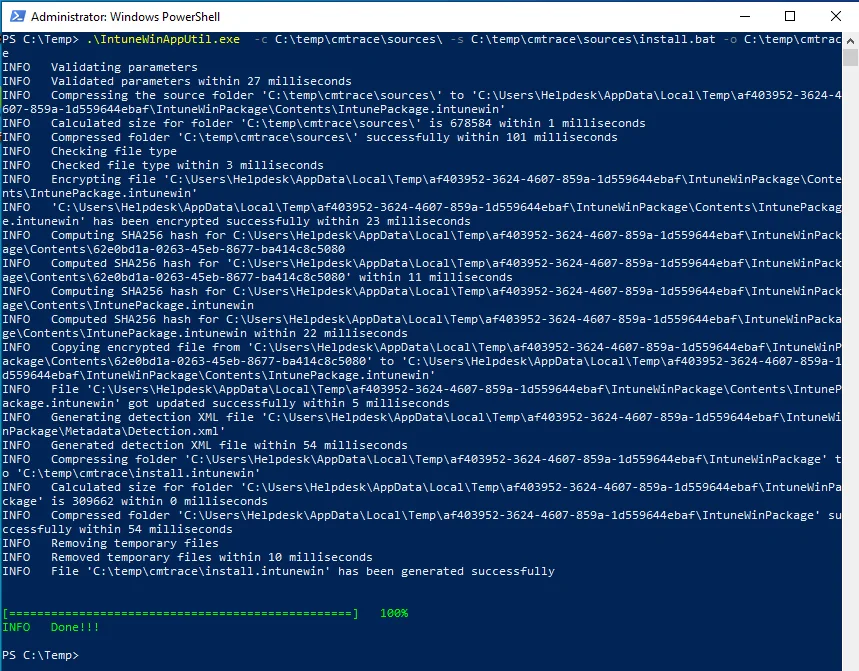 Eine Win32-App mit Intune bereitstellen (Cmtrace)