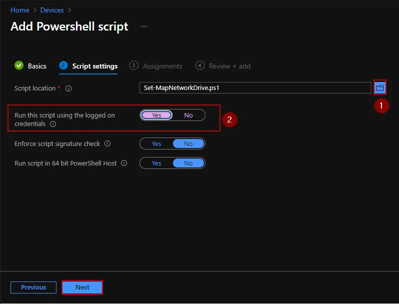 Ein Netzlaufwerk mit Intune verbinden