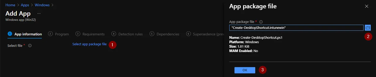 IntuneWinAppUtil erstellt eine Intune Win-App-Paketdatei