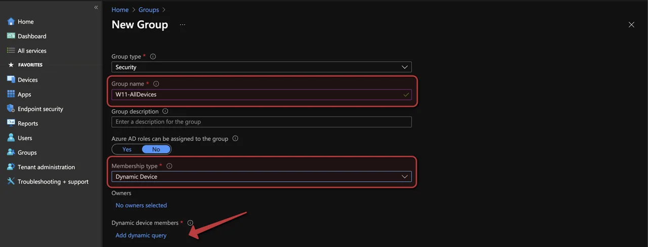 Windows 11 Geräte mit Intune gruppieren