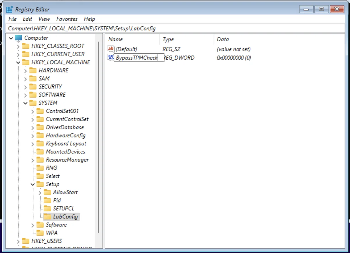 Windows 11 ohne TPM installieren