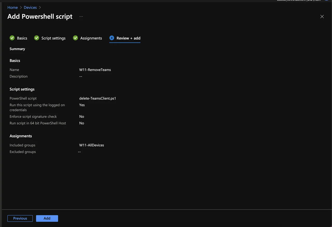 Vorinstallierte Teams-App in Windows 11 mit Intune entfernen
