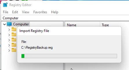 Registry sichern und wiederherstellen