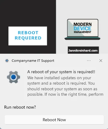 Ausstehenden Neustart nach Windows Update mit Toast-Benachrichtigung verzögern