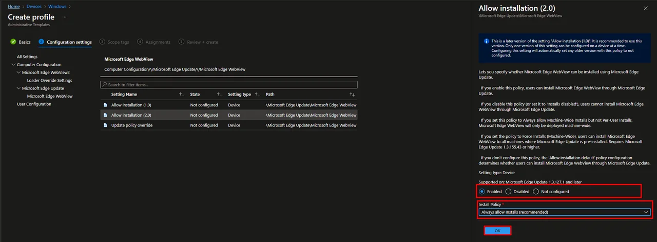 Quick Assist mit Intune aktualisieren