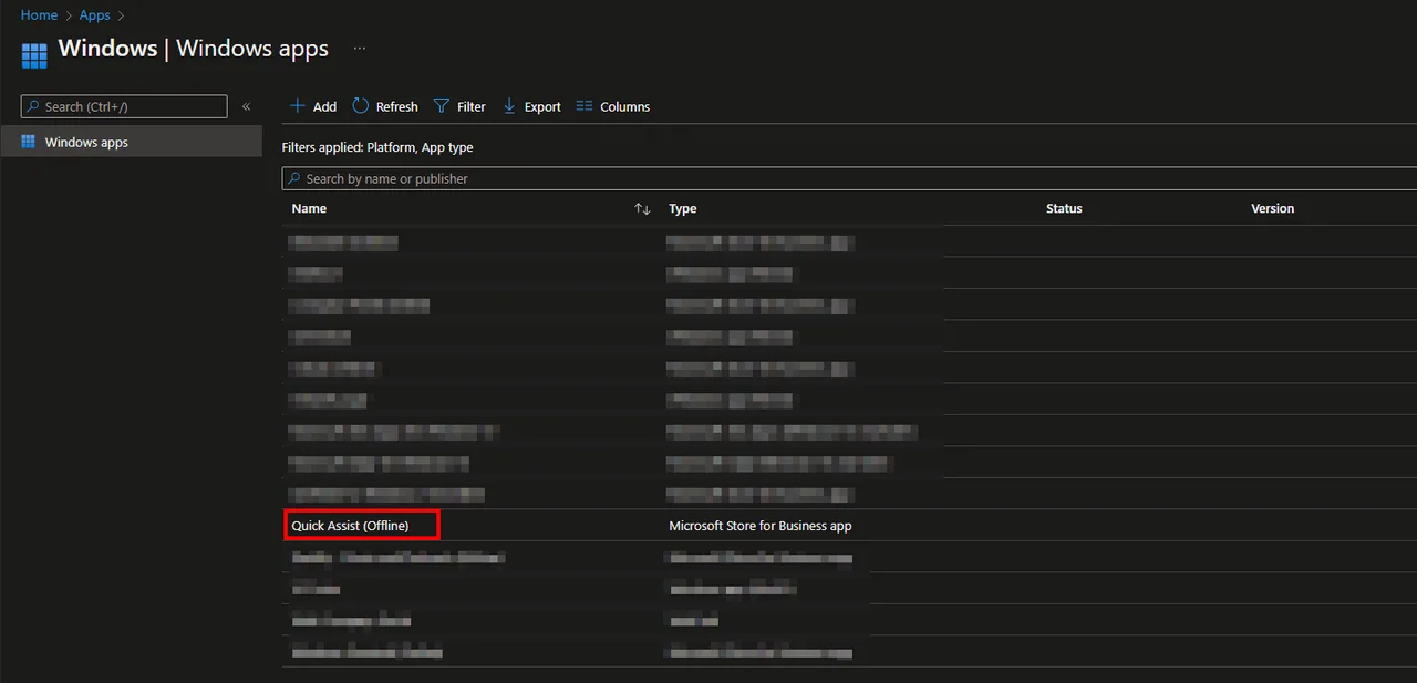 Quick Assist mit Intune aktualisieren