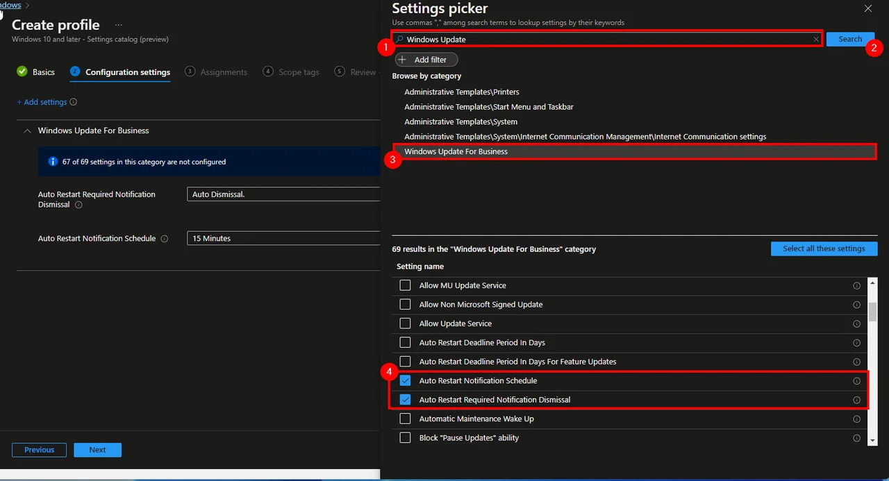 Konfiguration der Neustart-Benachrichtigungen von Windows Update