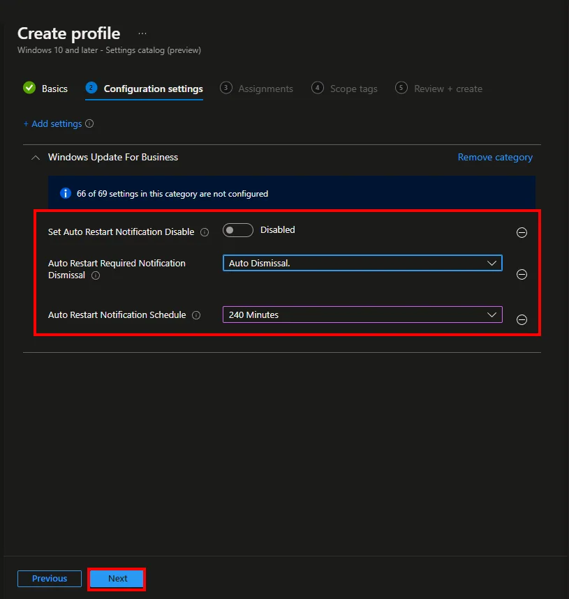 Konfiguration der Neustart-Benachrichtigungen von Windows Update