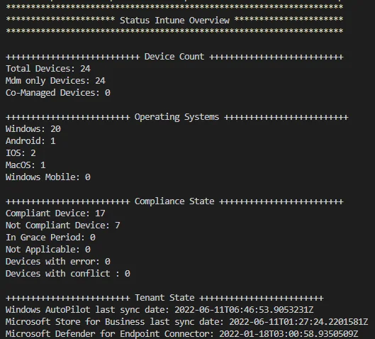 Microsoft Intune Statusberichte mit PowerShell abrufen