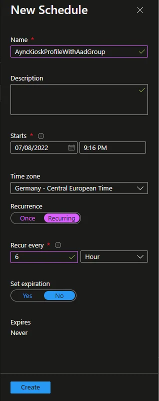 Sync Azure AD Group with Kiosk Config Profile