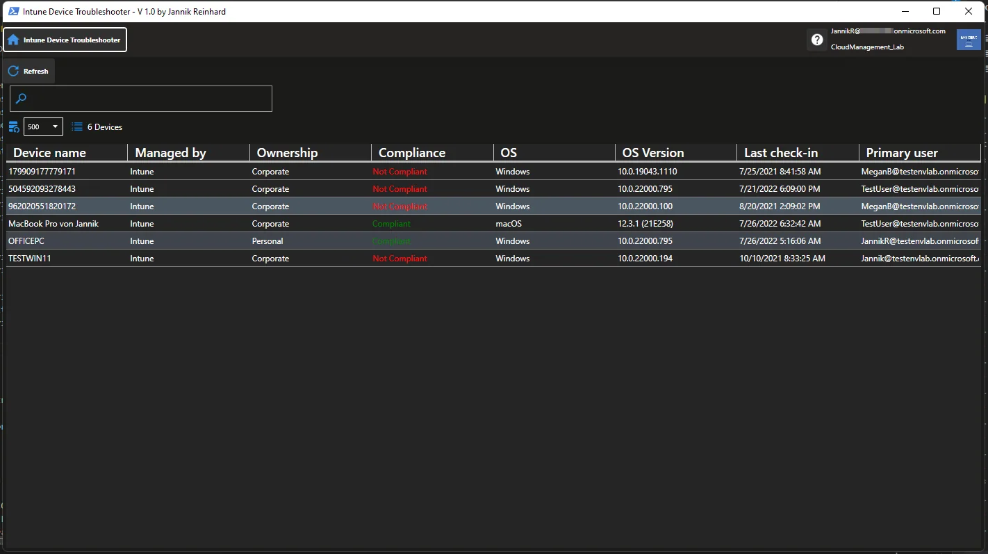 Vorstellung des Intune Device Troubleshooter