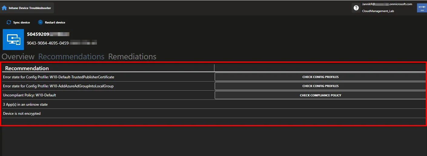 Vorstellung des Intune Device Troubleshooter