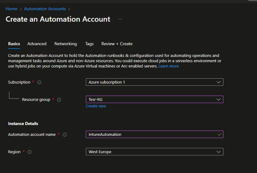 Intune-App-Zuweisungsgruppen mit Azure Runbooks automatisieren