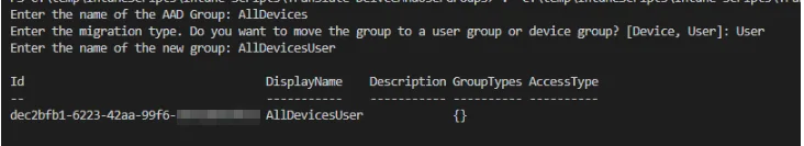 Diagramm zur Migration von Azure AD Benutzer- und Gerätegruppen