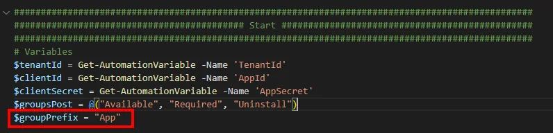 Intune-App-Zuweisungsgruppen mit Azure Runbooks automatisieren