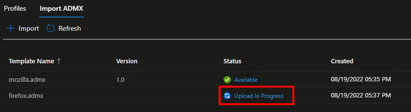Benutzerdefinierte ADMX/ADML in Intune importieren