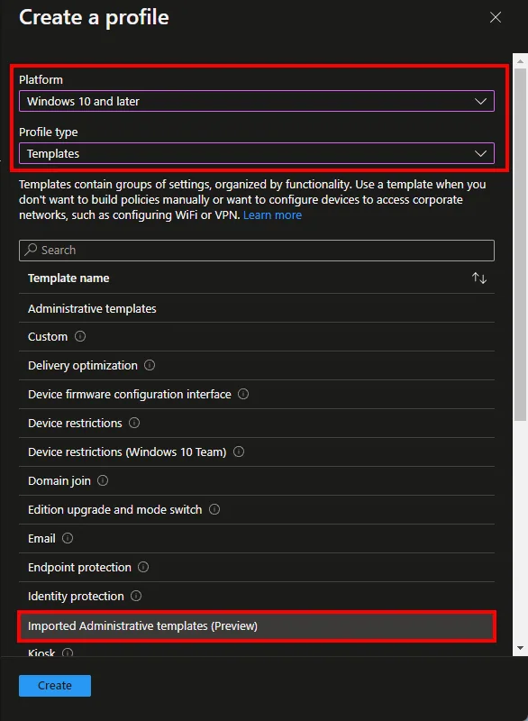 Benutzerdefinierte ADMX/ADML in Intune importieren