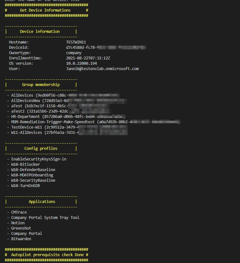 Zuweisungen eines Geräts per PowerShell abrufen