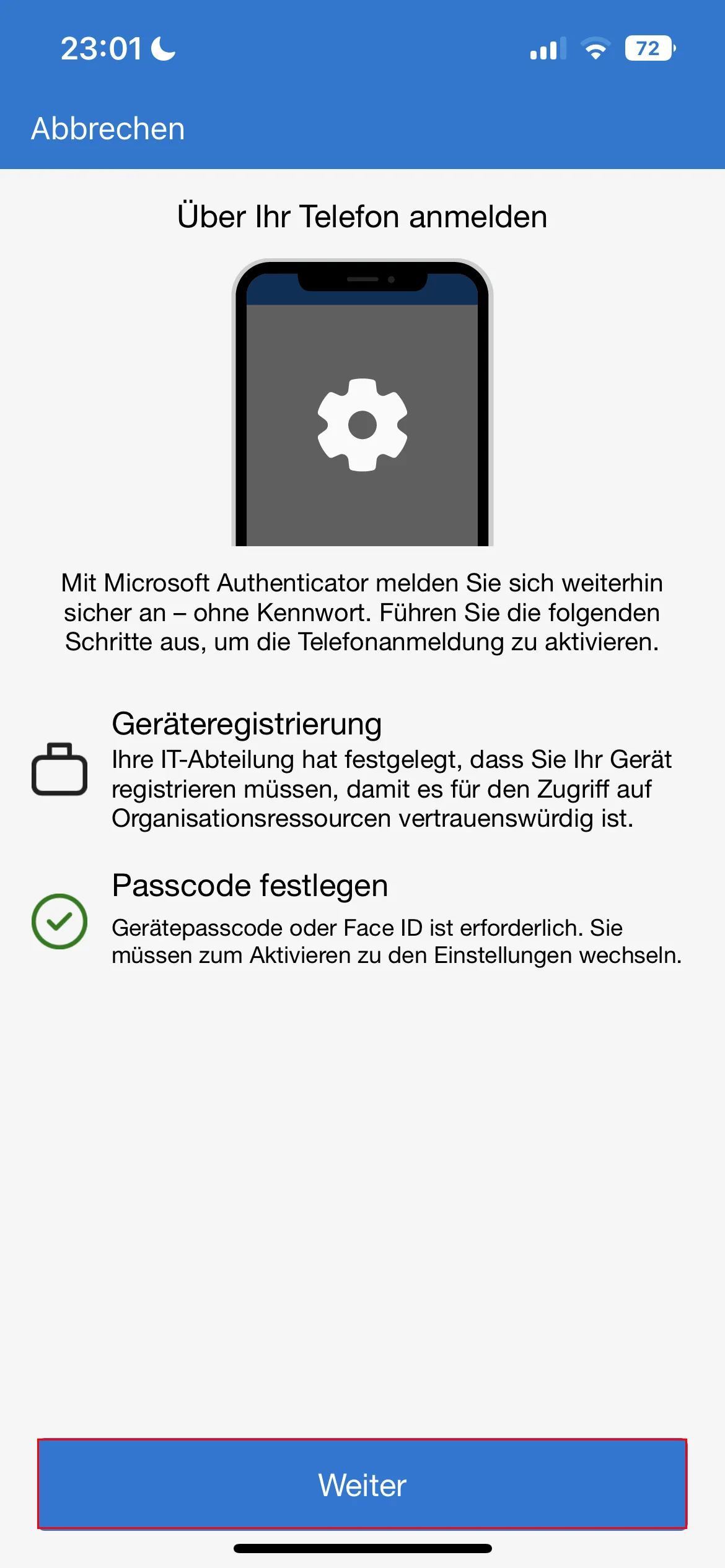 Passwortlose Authentifizierung mit dem Microsoft Authenticator aktivieren