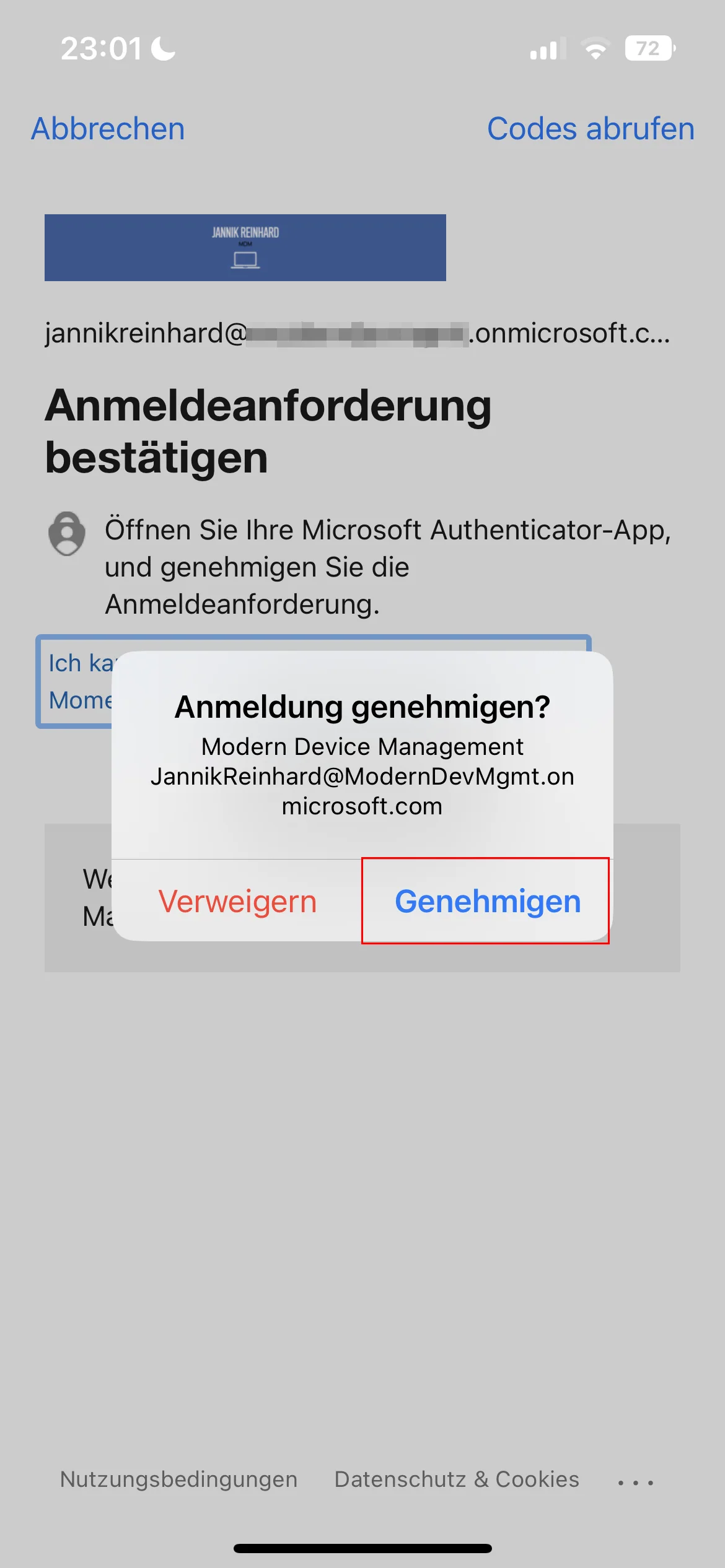 Passwortlose Authentifizierung mit dem Microsoft Authenticator aktivieren
