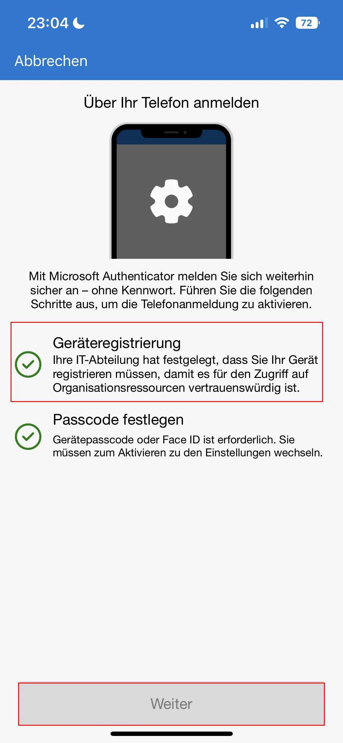 Passwortlose Authentifizierung mit dem Microsoft Authenticator aktivieren