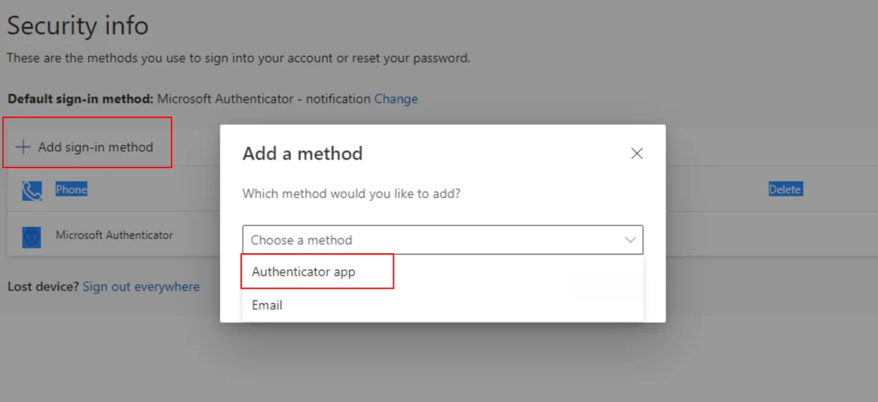 Passwortlose Authentifizierung mit dem Microsoft Authenticator aktivieren