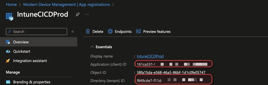 Intune DevOps Pipeline: Objekte vom Dev- in den Prod-Tenant verschieben
