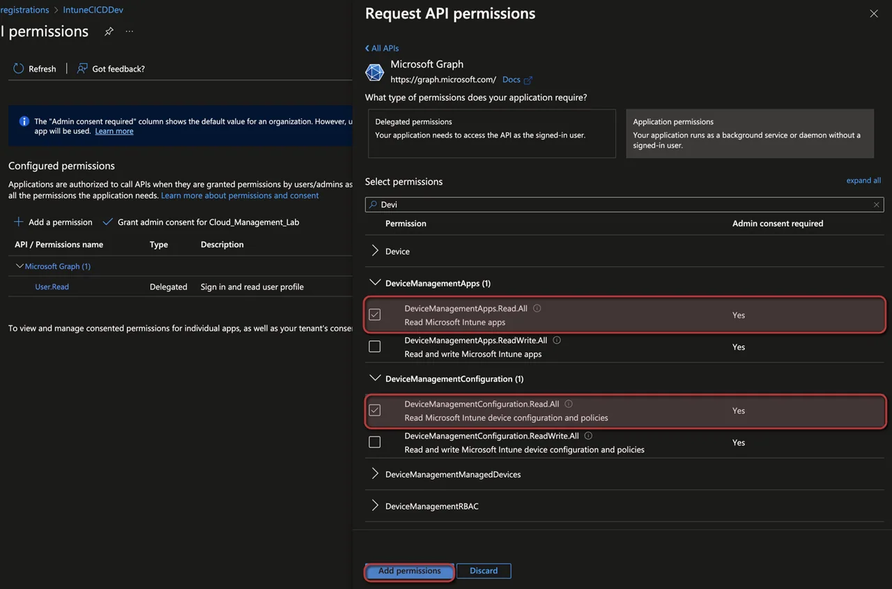 Intune DevOps Pipeline: Objekte vom Dev- in den Prod-Tenant verschieben