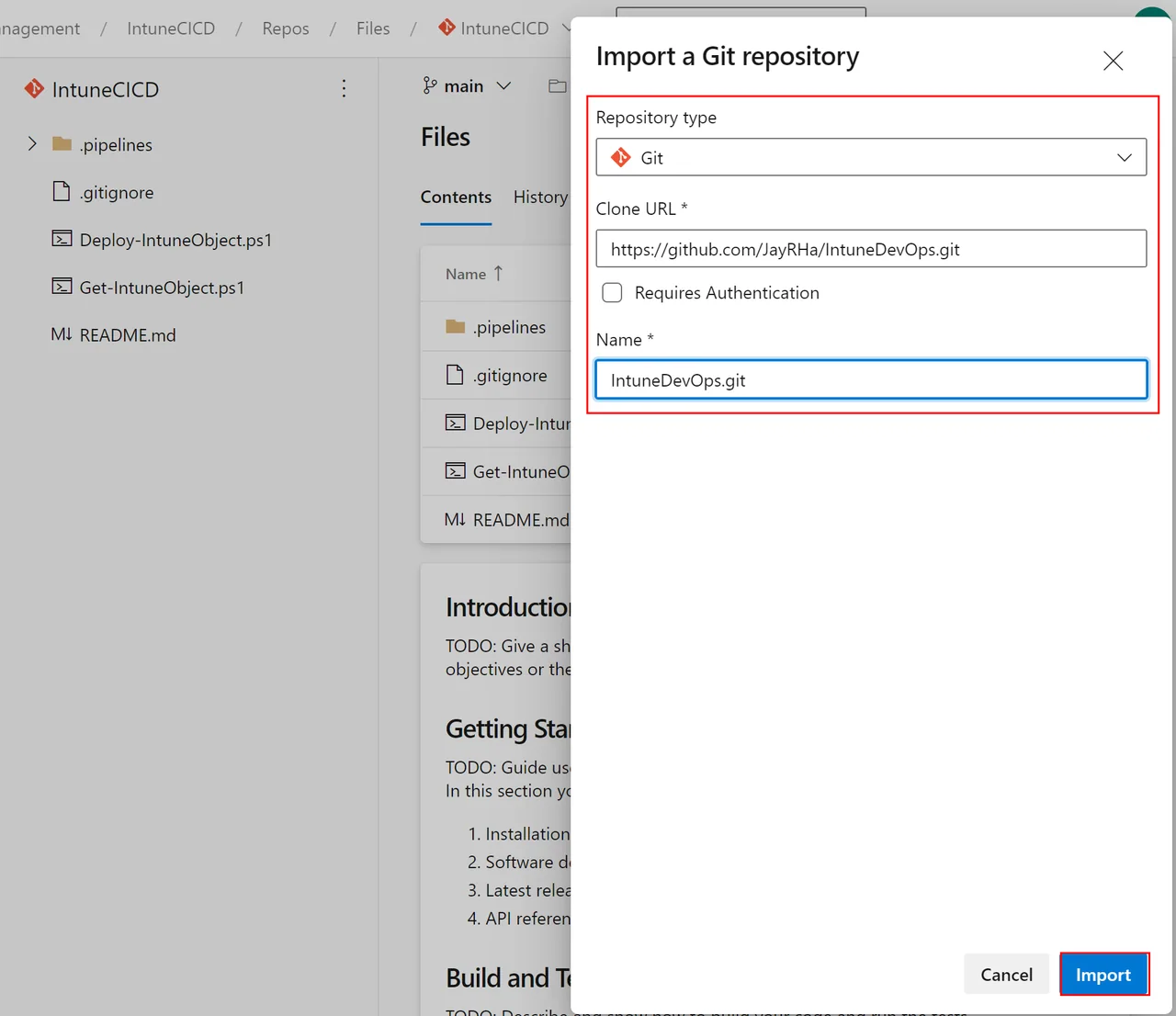 Intune DevOps Pipeline: Objekte vom Dev- in den Prod-Tenant verschieben
