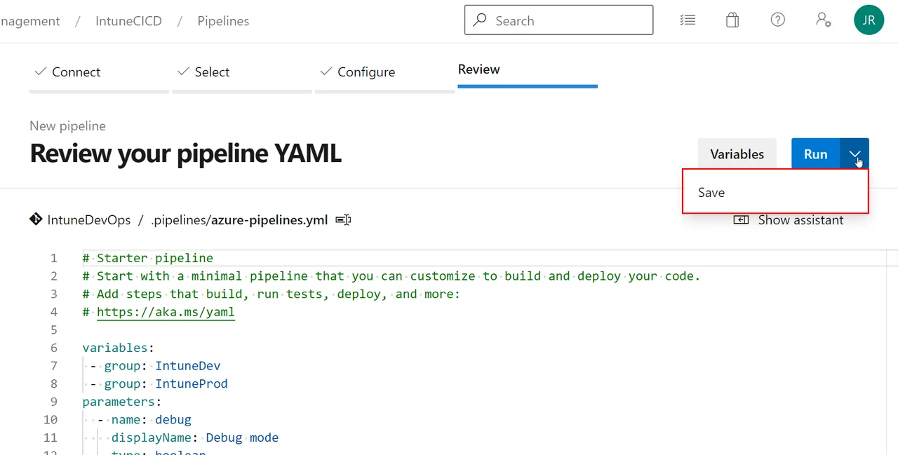 Intune DevOps Pipeline: Objekte vom Dev- in den Prod-Tenant verschieben