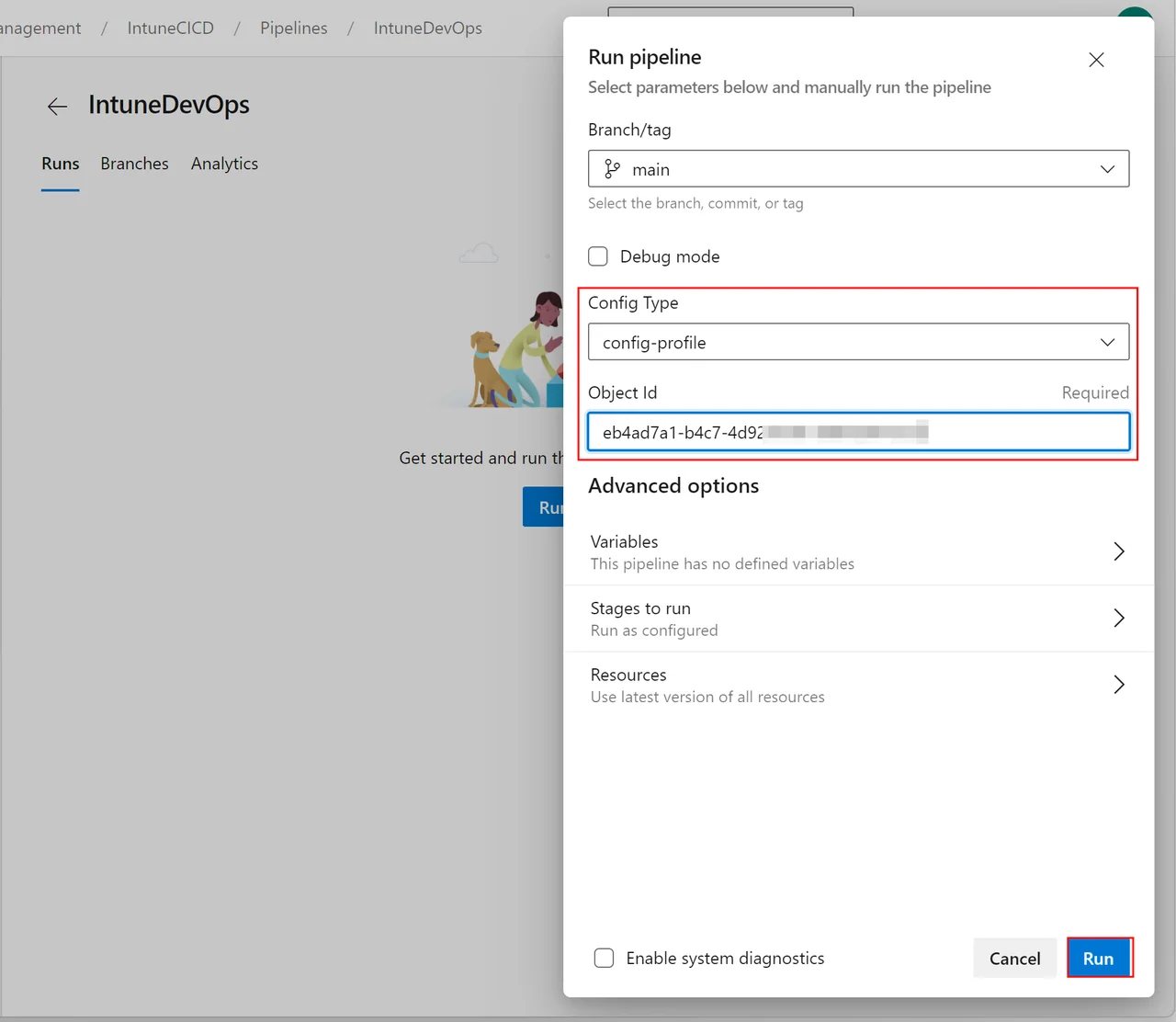 Intune DevOps Pipeline: Objekte vom Dev- in den Prod-Tenant verschieben