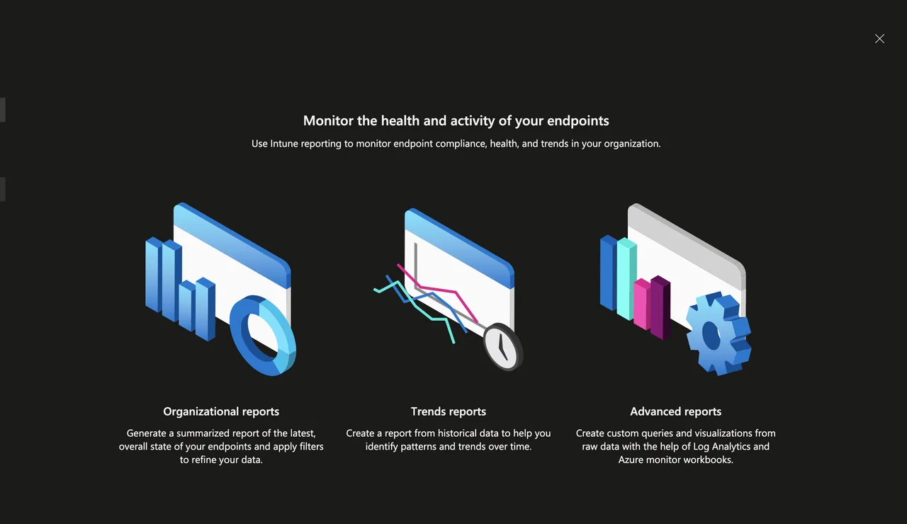 Übersichts-Dashboard von Microsoft Intune Analytics