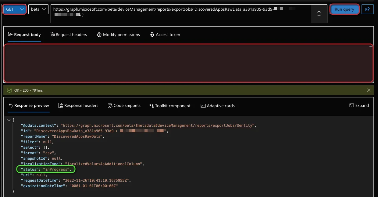 Intune-Massenexport mit der Graph Report API