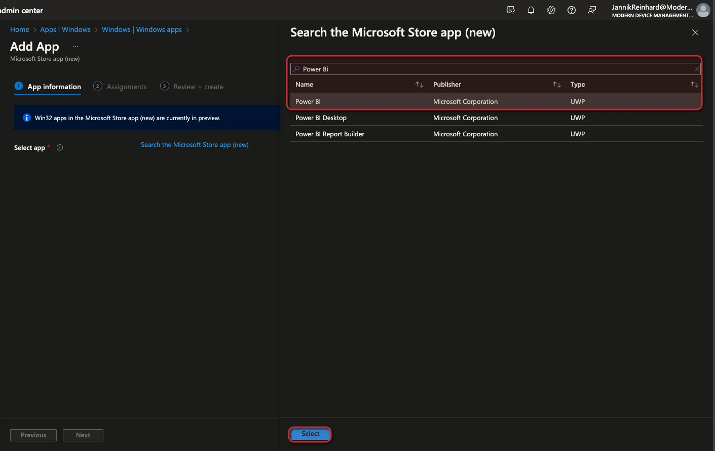 Windows Store Apps über Intune bereitstellen