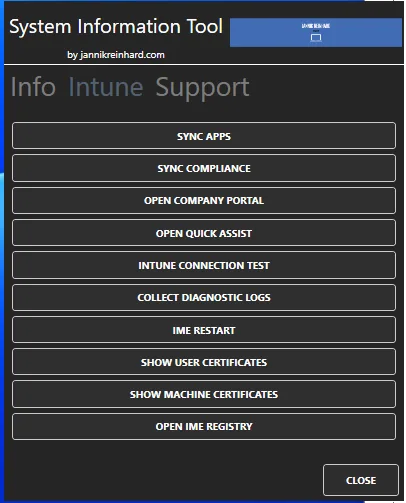 System Information and Self Service Tool