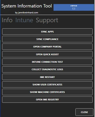 System Information and Self Service Tool