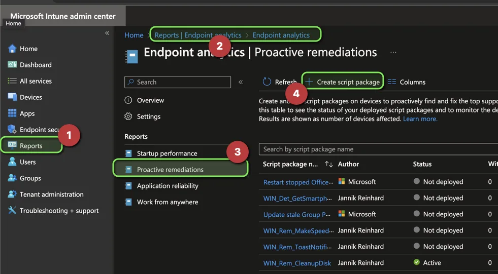 Community-Repository für Endpoint Analytics Remediation-Skripte