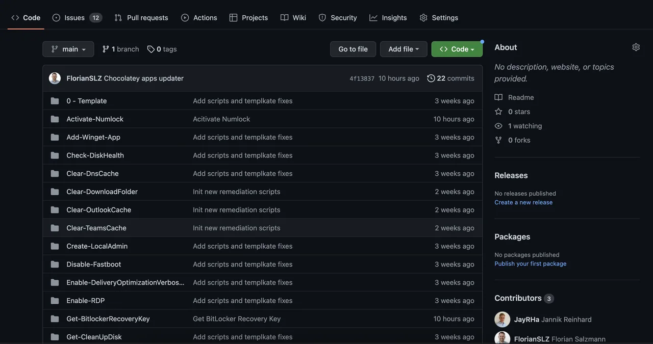 Community-Repository für Endpoint Analytics Remediation-Skripte