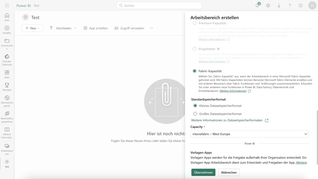 Intune-Daten mit Fabric in OneLake für Power BI exportieren