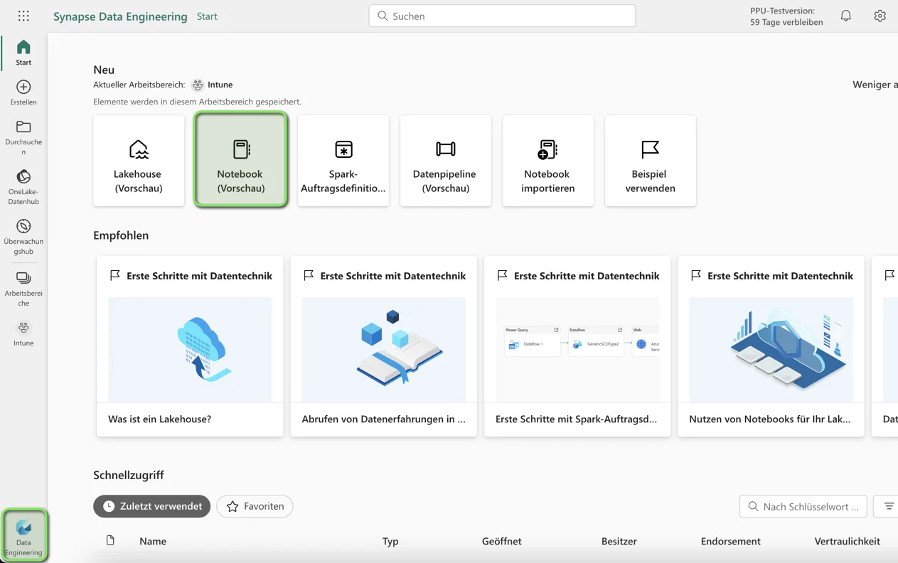 Intune-Daten mit Fabric in OneLake für Power BI exportieren