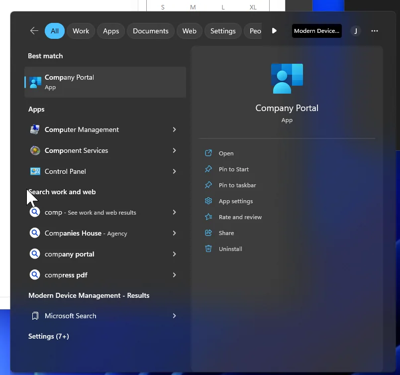 So aktivierst du die Deinstallationsfunktion im Company Portal