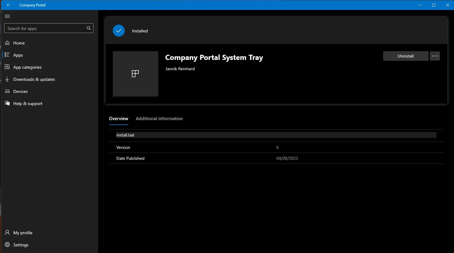 So aktivierst du die Deinstallationsfunktion im Company Portal