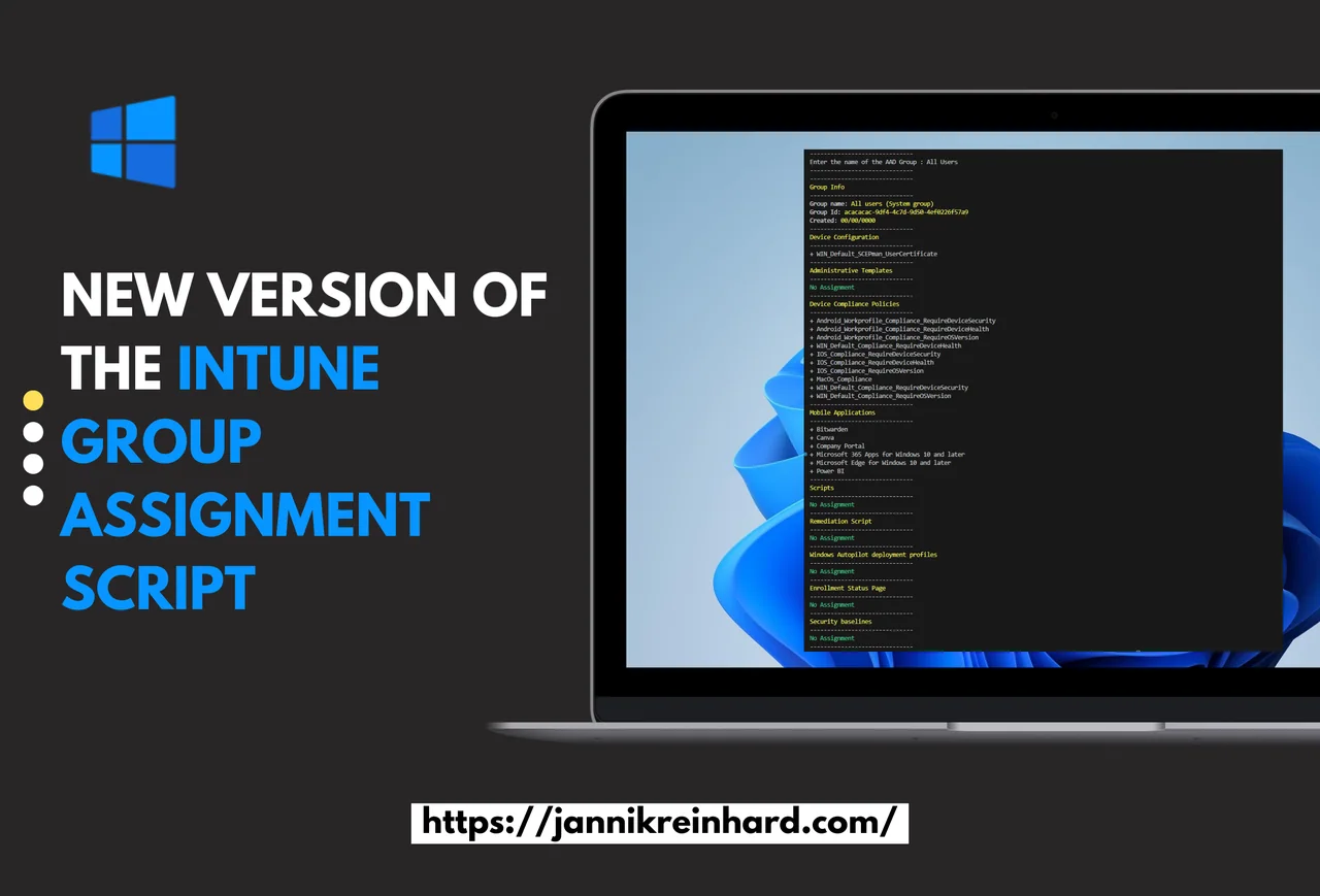 New Version of the intune group assignment script