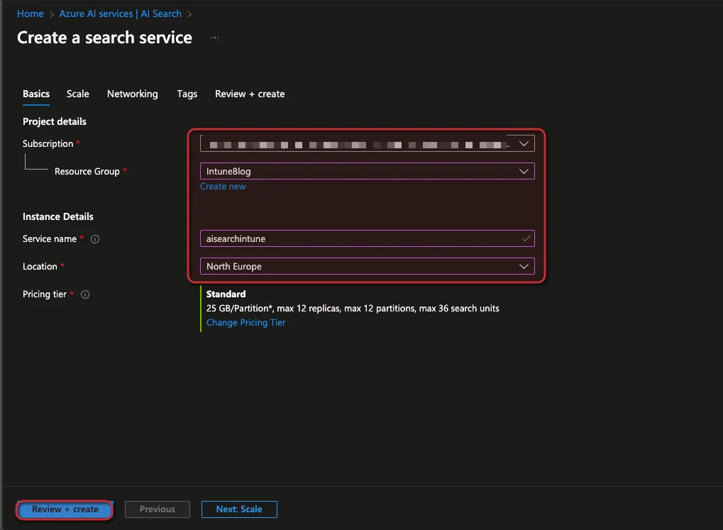 Chatbot-Bereitstellung im Azure OpenAI Studio für den Intune Copilot