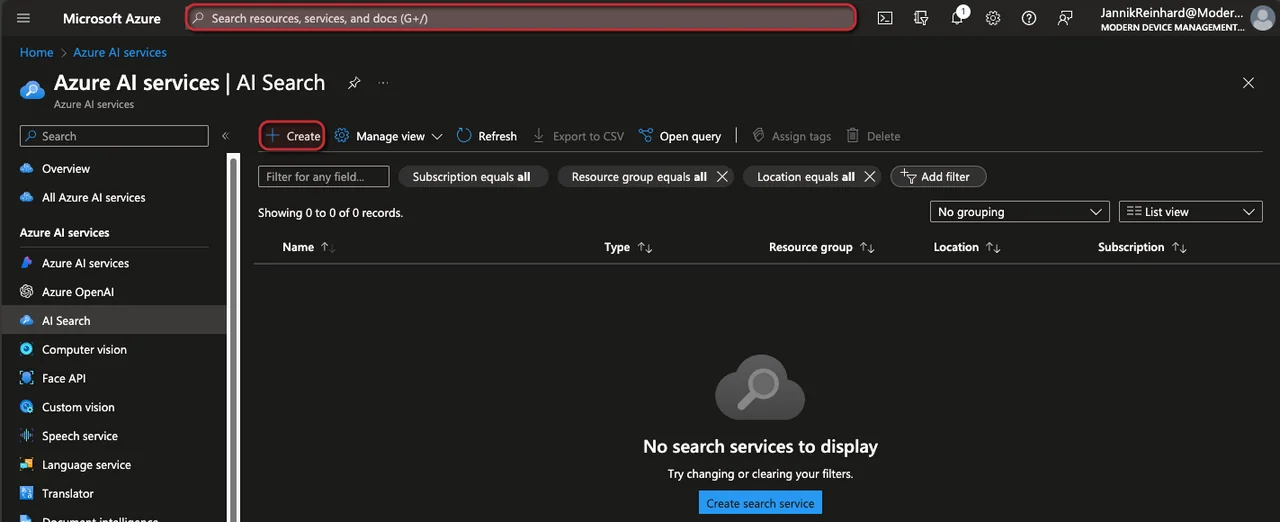 Oberfläche zur Chatbot-Bereitstellung im Azure OpenAI Studio