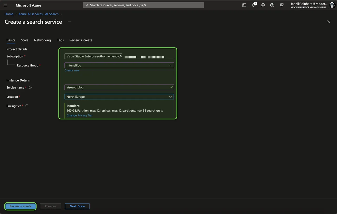 Azure AI Search: Eine leistungsstarke KI-gestützte Suchmaschine bereitstellen