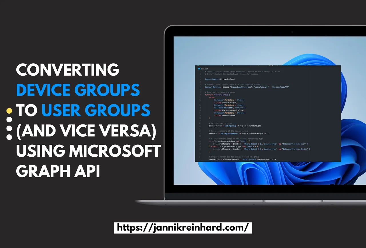 Convert Intune Device Groups to User Groups via Graph API