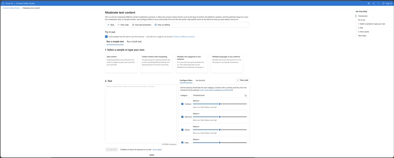 Azure AI Content Safety Filter- und Moderations-Workflow