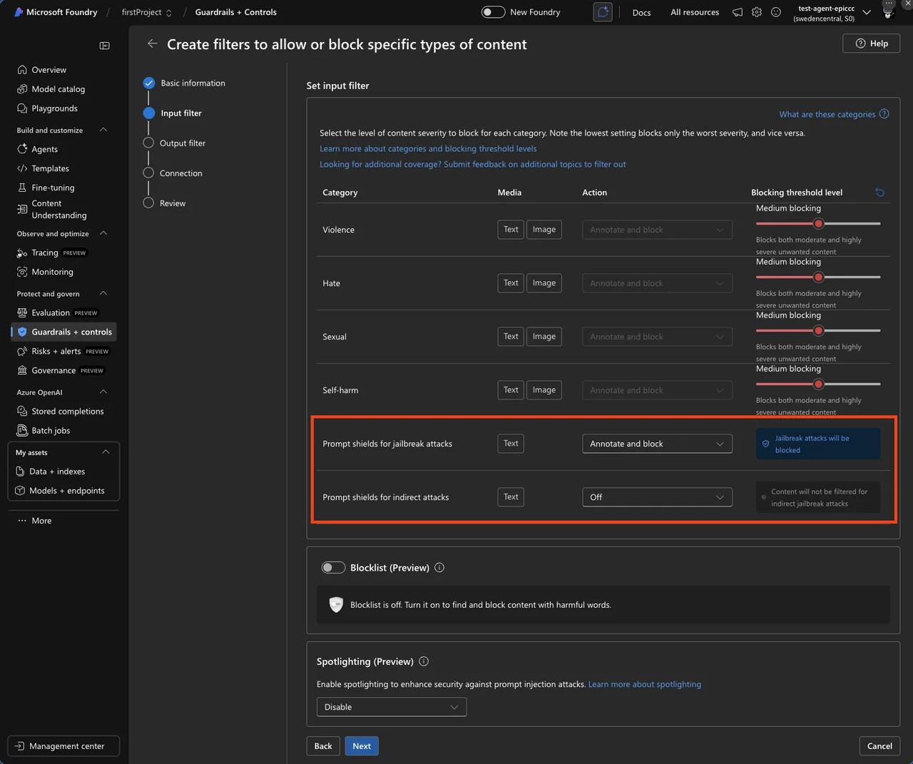 Übersichtsdiagramm des Azure AI Content Safety Dienstes