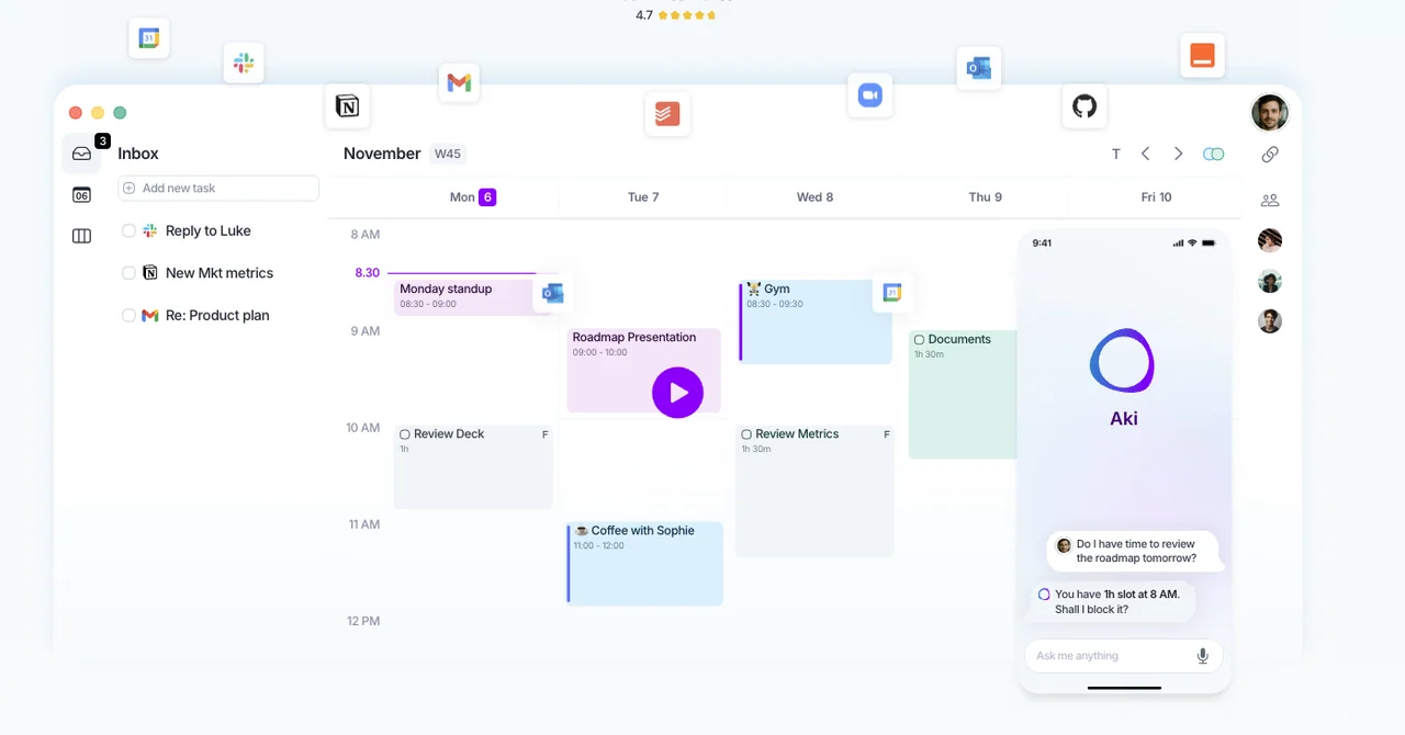 Tägliche Produktivitäts-Tools und Apps auf einem Schreibtisch